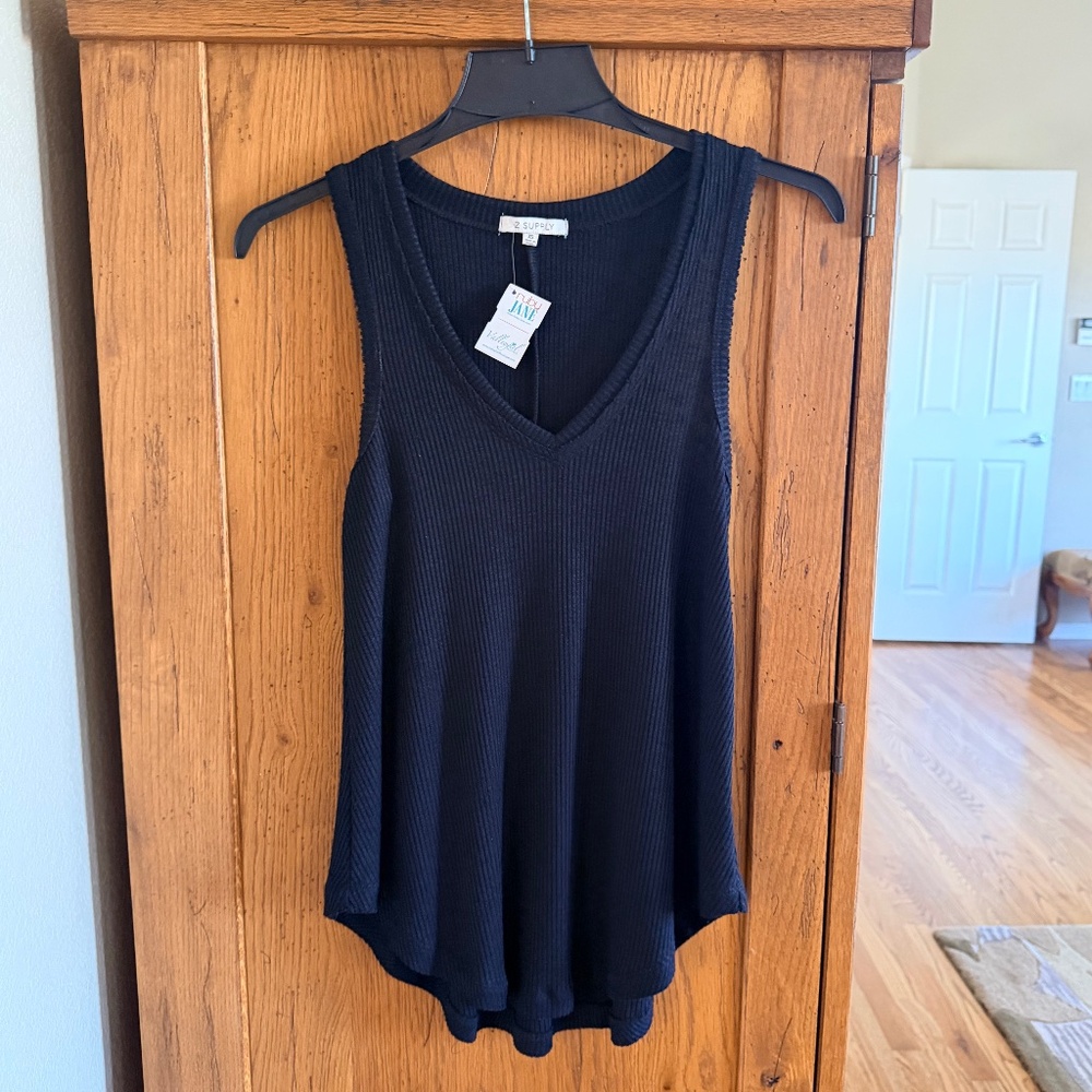Z Supply Black tunic tank XS NWT ribbed knit top
